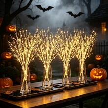 2/4pcs Artificial White Birch Branches - Suitable For Christmas, Halloween, Easter, Thanksgiving, Valentine's Day - Multi-Functional Plastic Faux Branches, Suitable For Various Room Decor, Holidays And Gathering Celebrations - AA Battery Powered (Batteries Not Included), All Season Decoration, No Container - Birch Branch - View 8