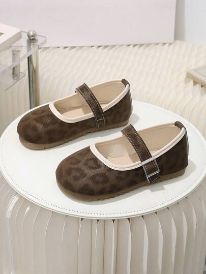 Girls' Leopard Print Mary Jane Princess Shoes, 2026 New Style, Versatile Fashion Casual Shoes