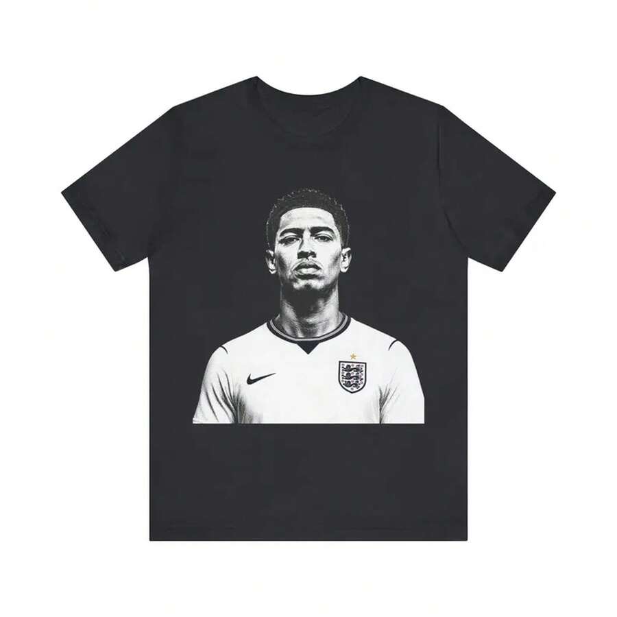 Camiseta de merchandising de fútbol de Jude Bellingham, Inglaterra, Copa - Negro - Ver 1