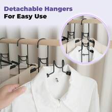 5-Tier Clothes Rack With Anti-Slip Foam Padding, Detachable, Space-Saving, Suitable For Hanging Shirts, Pants, Skirts, Sweaters And Coats, Ideal For Home Or Rental Use - Multicolor - View 6