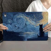 1件星空油畫平板保護殼，附筆槽，相容 iPad 10代智能保護殼/Air 13(M3 2025)/Air 11/11(A16 2025)，相容 OPPO Pad，相容 MatePad，相容 Vivo Pad，相容 Honor Pad，相容 Xiaoxin Pad - 彩色 - 查看 9