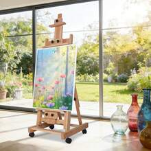 YUNRUX Artist Easel With Wheels Floor-Standing Height-Adjustable Display Art Painting Stand - 1PC - 查看 5