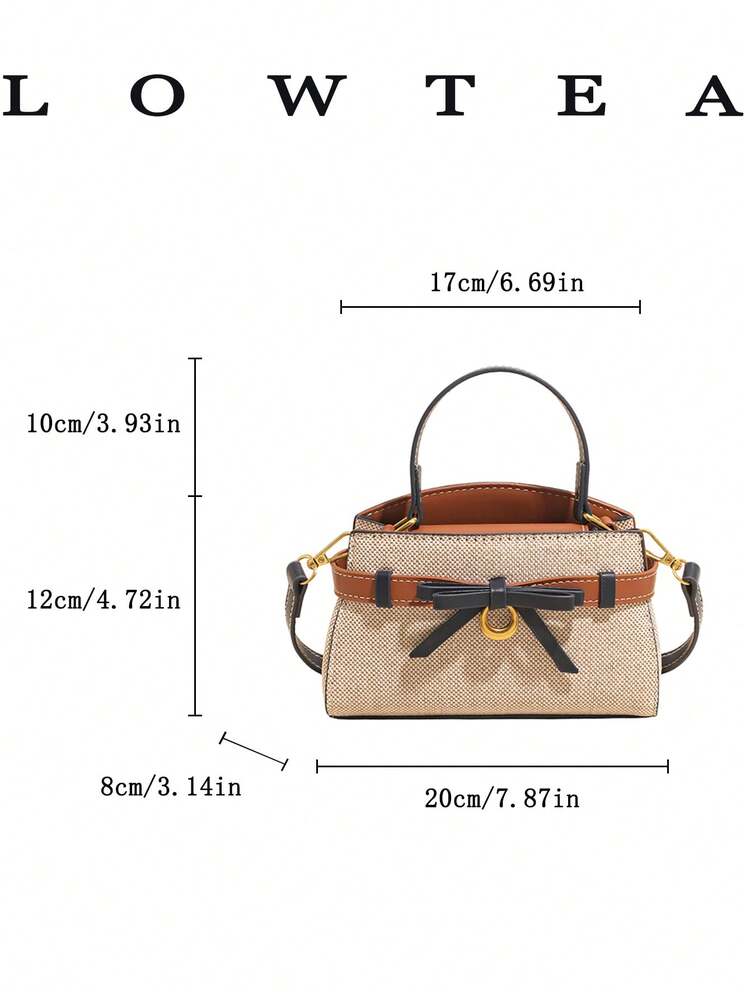 Túi xách Low Tea 1 chiếc màu trơn vải PU, túi tote vuông thời trang thanh lịch cho nữ, thiết kế tay cầm đơn phía trên, khóa bấm, dây đeo vai có thể tháo rời và điều chỉnh để đeo vai hoặc đeo chéo, phù hợp đi du lịch, mua sắm, hẹn hò, làm quà tặng cho nữ, hoàn hảo cho đi làm, hoạt động ngoài trời, du lịch, dạo phố - Nhiều màu - Xem 2