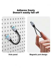 Magnetic Data Cable, Type-C And PD Portable Woven Short Cable, Suitable For Charging Of A5 PRO, Apple And Android Mobile Phones, Charging Pad.It Can Be Used With Chargers For Quick Charging, Must-Have For Car Accessories When Going Out - Black - View 10