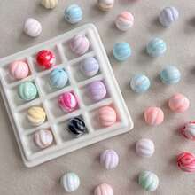 25pcs Acrylic 16mm Pumpkin Beads With Dual Color Gradient, DIY Handmade Bead String Mobile Phone Chain Pendant Material Jewelry Loose Beads - Multicolor - View 5