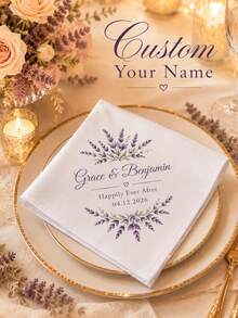 Customized Wedding Handkerchief, Valentine's Day Gift, Personalized Letter Handkerchief, Suitable For Wedding Decoration, Personalized Customization - Multicolor - View 2