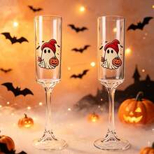 Halloween High Stem Champagne Glass Cocktail Wine Glass Juice Cup High Borosilicate Glass - View 4