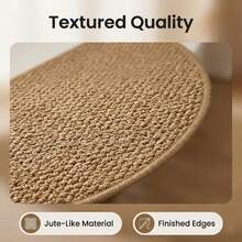 半圓形玄關地墊，仿劍麻材質，耐磨防刮、吸污防滑，適用於玄關、廚房、浴室，耐用抗褪色，易清潔吸污腳墊，極簡純色半圓地毯，仿劍麻編織工藝，適用於玄關、陽台、窗台，營造居家氛圍，玄關半圓泥垢除塵墊，廚房浴室門口防滑吸水墊，易清潔，陽台窗台墊，半圓仿劍麻地毯，臥室床邊小地毯，防滑靜音墊，日式原木風腳墊 - 半圈形 - 查看 10