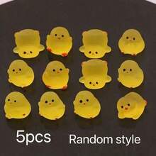 5/10/20/50pcs Mini Glow In The Dark Chick DIY Accessories, Decoration For Car, Dashboard, Desktop, Room, Party, Garden Landscape - Yellow - View 12