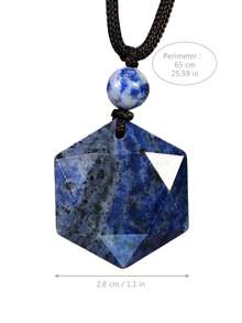 Yumfeel Multi-Faceted Hexagram Natural Stone Pendant Necklace, Bohemian Fashion Women's Jewelry, Suitable For Christmas, Valentine's Day Gifts - Multicolor - View 9