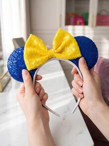 Disney 1pc Children Cartoon 3D Ear Sequin Headband, Suitable For Kids Birthday Party, Theme Party, Back To School Gift, Festival Outing Costume Hair Accessory - Multicolor - View 9