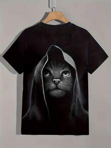 [Printed Design - No Texture] Men's Fashion T-Shirt, Classic Design, With Digital Printing And High-Definition Patterns, Comfortable V-Neck T-Shirt. - 白色 - 查看 2