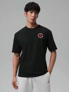 Nike Jordan Flight CLUB Men's Short Sleeve Fashionable Versatile Comfortable Sport Casual Crew Neck T-Shirt - Black - View 1