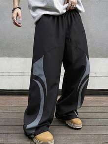 Men's Autumn Fashion Sports Casual Long Pants, Minimalist Outdoor Daily Commute Sports Pants - Black - View 4