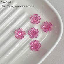 140pcs Transparent AB Color Acrylic Heart-Shaped Five Petal Flower, DIY Bead Material Five Leaf Flower Headpiece Hairpin Bouquet With Hair Accessories - Multicolor - View 19