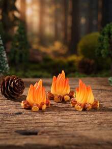 6/4/2/1pc Realistic Resin Campfire Model, Mini Campfire Flame Decor, Flame Statue, Simulated Fire Pit, Flame Model, Handmade Faux Fire, Simulated Decoration, Miniature Campfire Fireplace - Realistic Resin Mini Fire Pit, Suitable For Home Decor, Room Decor, Desktop Decor, Garden Decor, Camping, Holiday Party, Bonfire Party, Autumn, Halloween Decor, Christmas Gift - Multiple Styles - View 8