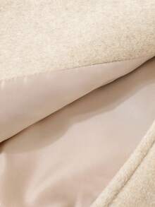 Lamb Wool Lapel Vintage Horn Button Overcoat Pocket Jacket College Office Daily Autumn/Winter - Apricot - View 4