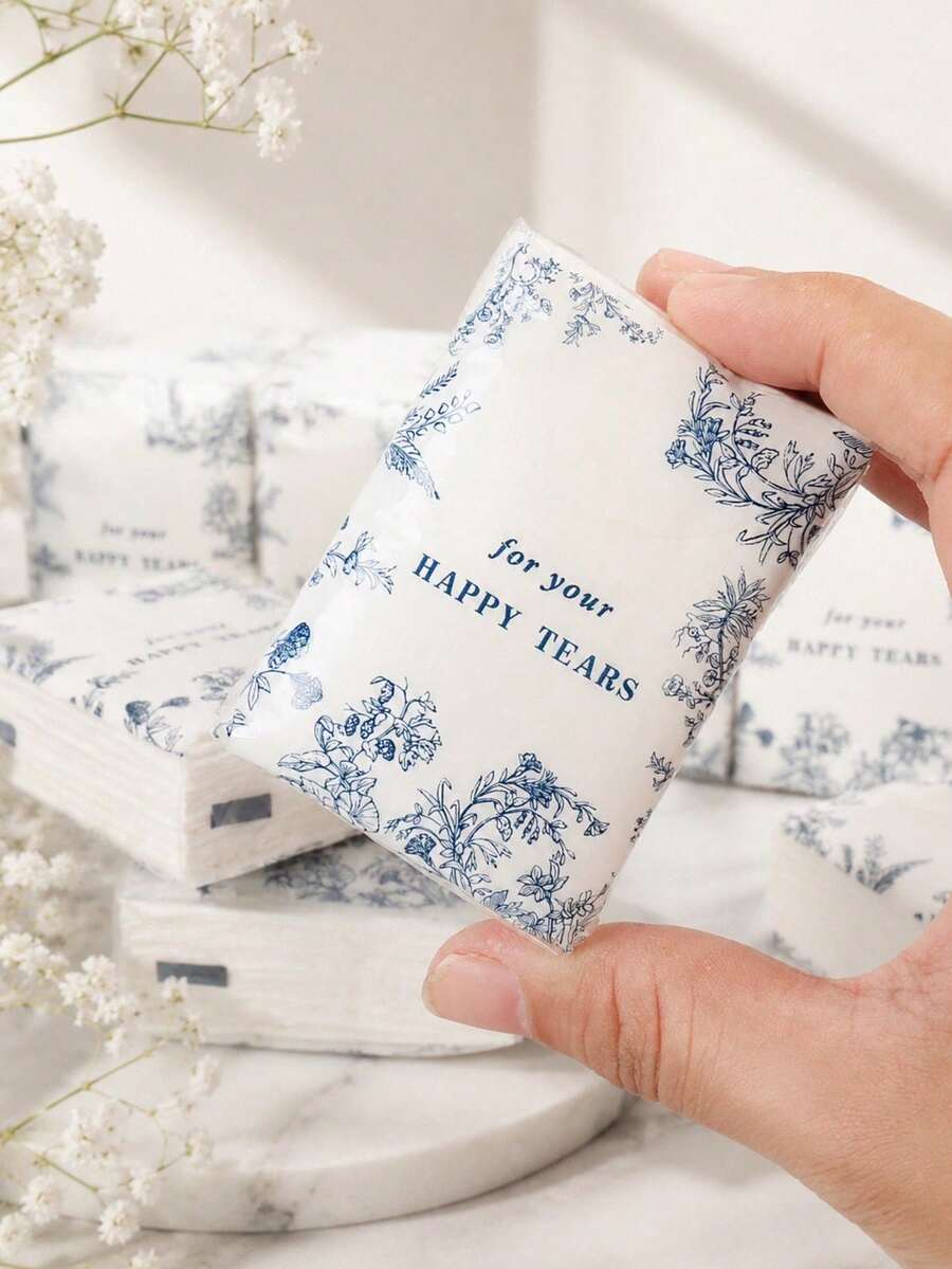 Soft Facial Tissue "Tears Of Happiness", Green Leaf Decoration, Suitable For Engagement, Wedding Banquet, Wedding Decoration, Wedding Accessories, Wedding Favors, Bride And Groom Wedding Supplies - Multicolor - View 1