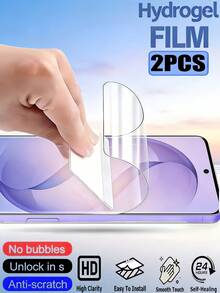 2片裝 HD 水凝膠防爆防刮手機螢幕保護膜，相容 Galaxy S26 S25 S24 S23 S22 A57 A56 A07 A16 / 相容 14T 17T 15T Poco M7 Note 13 14 15C 15 Pro Pro+ / Honor 90 600 400，全螢幕覆蓋、自動修復刮痕、軟膜非玻璃、支援指紋辨識 [國際版，非本地版] - 無色 - 查看 50