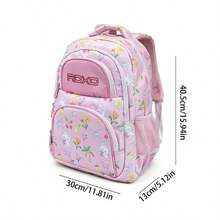 Sac à dos grande capacité motif dessin animé, 2 couleurs, sac à dos pour femmes, design ergonomique, sac à dos de voyage, sac à dos de randonnée, design multicouche, convient pour la rentrée scolaire, les vacances, les rendez-vous, les achats, cadeau de Noël. Unisexe. - Rectangle - Voir 4