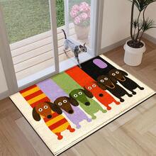 Colorful Dog Pattern Print Long Runner Rug, Indoor Entrance Mat, Bedroom Bedside Mat, Kitchen Runner Mat, Suitable For Living Room, Laundry Room, Bathroom - Multicolor - View 6