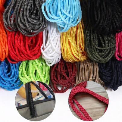 Dây thừng bện polyester 10m/gói 2mm màu trơn nhiều màu, dây mảnh làm móc khóa, túi, trang trí quần áo, phụ kiện xâu hạt DIY thủ công, mặt dây chuyền đan, vật liệu làm trang sức