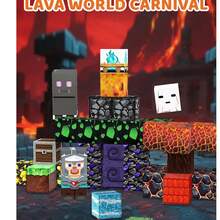 35pcs Lava Adventure Theme Magnetic Building Blocks, With New Iron Storage Box, Hell World Pattern Bricks, DIY Scene Assembly, Portable Travel STEM Stacking Toy, Children's Birthday Educational Gift - Multicolor - View 9