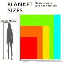 1PC Bohemian Geometric Feather Print Flannel Throw Blanket, Decorative Blanket For Living Room, B&B, Sofa, Nap - Multicolor - View 5