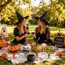 4pcs Pumpkin Mini Balloons Halloween Decoration, Pumpkin Foil Balloons With Multiple Expression Designs, Yard Porch Decor, Party Photo Prop - Multicolor - View 7