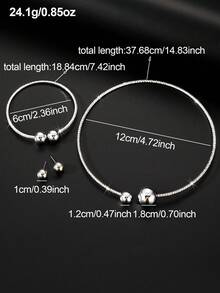 NAIZHU 4pcs/Set Fashionable Luxury Creative Rhinestone Metallic Jewelry Set, Exquisite Party & Holiday Accessories For Girls - Multicolor - View 5