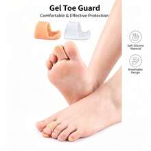 Foot Protection Toe Caps, Little Toe Protector, Practical Design, Made Of High-Quality Soft Silicone Material, Suitable For All Seasons, Unisex, Suitable For Work Protection, Anti-Friction, Anti-Slip, Comfortable To Wear With Shoes And Socks, Daily Essential. (2pcs/Pack) - A-Skin Color - View 3