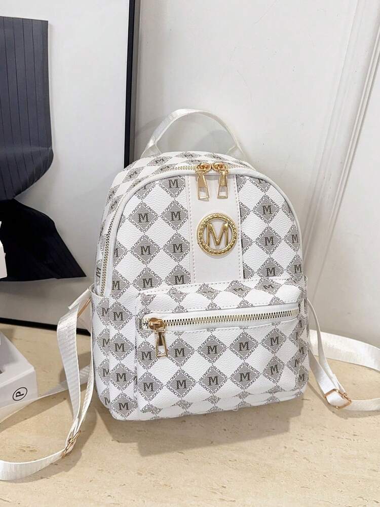 Tas Ransel Kecil Wanita Klasik Baru Kasual Modis, Tas Bahu Ganda, Tas Tangan, Kulit Serbaguna - Putih - View 2