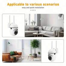 Home Wireless WiFi Security Camera 360° Panoramic View Remote Phone Control High Definition Night Vision Smart Monitoring Camera 2.4G Two-Way Audio Intercom Indoor Home Security Camera Motion Detection Alarm High Definition Night Vision Camera - White - View 6