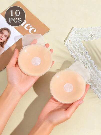 2/6/12 piezas Cinta de silicona para levantar el pecho, cubrepezones autoadhesivos, almohadillas para el pecho reutilizables invisibles sin tirantes ni espalda, adecuadas para vestidos de escote bajo, bodas, fiestas, bailes de graduación
