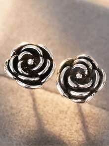 1 Pair Elegant Stud Earrings For Women, Wedding, Engagement, Party, Valentine's Day Gift - Silver - View 6
