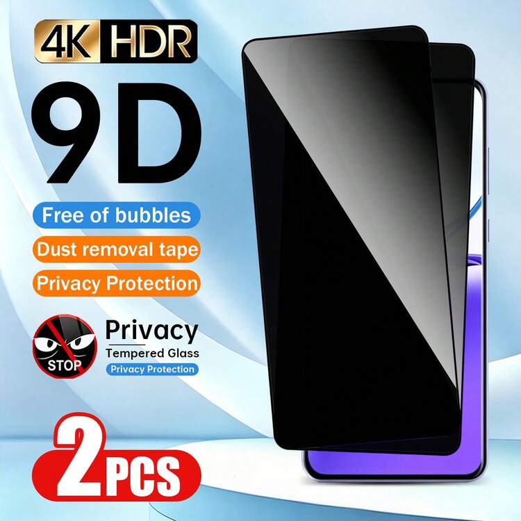 XINHONGYU 2pcs Privacy OG Tempered Glass Screen Protector, Curved Edge, Oleophobic Coating Anti-Fingerprint, Easy Installation, Compatible With OPPO Reno4/Reno5/Reno6/Reno7/11F/13F, A3/A5/A5 Pro/A58 4G/A5I/A5S/A60/A7/A74 4G/A93/A94/A96 Models - Black - View 46