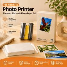 6-Inch Dye-Sublimation Photo Paper And Color Ribbon Kit, Glossy Stain-Resistant Picture Refill For Family Albums, Team Building, Birthday Party, Compatible With Mijia 1S Instant Photo Printers, Paper & Ribbon Set Only - View 13