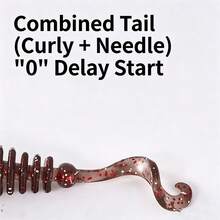 Scent Infused Curly Tail Soft Lure Silicone Fishing Worm Bionic Soft Bait For Bass Trout Perch Freshwater Saltwater Lures Fishing Tackle Artificial Swimbaits Grub Worms - Multicolor - View 5