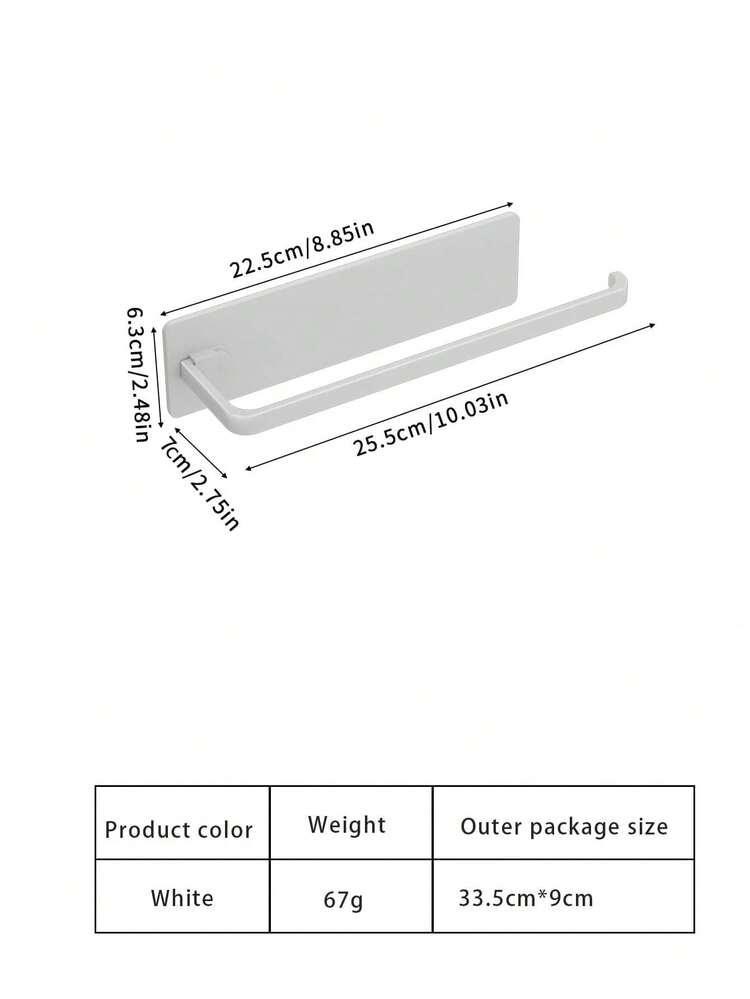1pc Self-Adhesive Towel Bar, No-Drill Wall-Mounted Towel Rack, Strong Adhesive, Space-Saving Towel Rack, Suitable For Bathroom And Kitchen, Easy Installation Storage Organizer, Suitable For Handkerchiefs, Rags, Home, Apartment And Daily Use - Multicolor - View 10