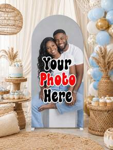 1pc Elastic Banner Arch Backdrop, Personalized Custom Multi-Size Arch Decor, Suitable For Dome Backdrop Frame Custom Arch Backdrop Set, Create Festive Atmosphere, Multiple Sizes Available, Suitable For Birthday And Theme Party - Multicolor - View 7
