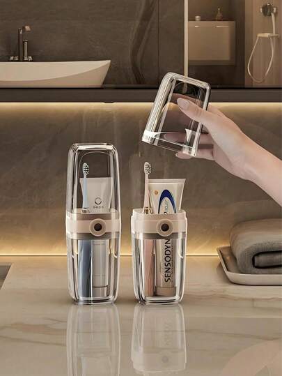 Bộ hộp đựng xà phòng và giá đỡ bàn chải du lịch cầm tay - Bộ du lịch này bao gồm một cốc súc miệng, một hộp đựng xà phòng và một cặp cốc bàn chải cho cặp đôi. Một vật dụng thiết yếu cho công tác, cắm trại, khám phá ngoài trời và kỳ nghỉ hè.