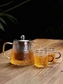 1pc Thickened Glass Teapot With Stainless Steel Strainer, Lead-Free High Borosilicate Glass Heat-Resistant Teapot, Home Use Tea Brewing Teapot, Tea Set - Multicolor - View 10