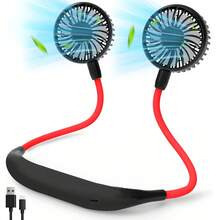Portable Neck Fan, Handheld Hands-Free Personal Hanging Neck Fan, Cooling Fan, USB Rechargeable (3-Speed Adjustable), Wearable Cooling Head Fan, 360-Degree Free Rotation, Suitable For Sports, Office, Kitchen Gadget, Travel Essential, 1200mAh - Multicolor - View 17