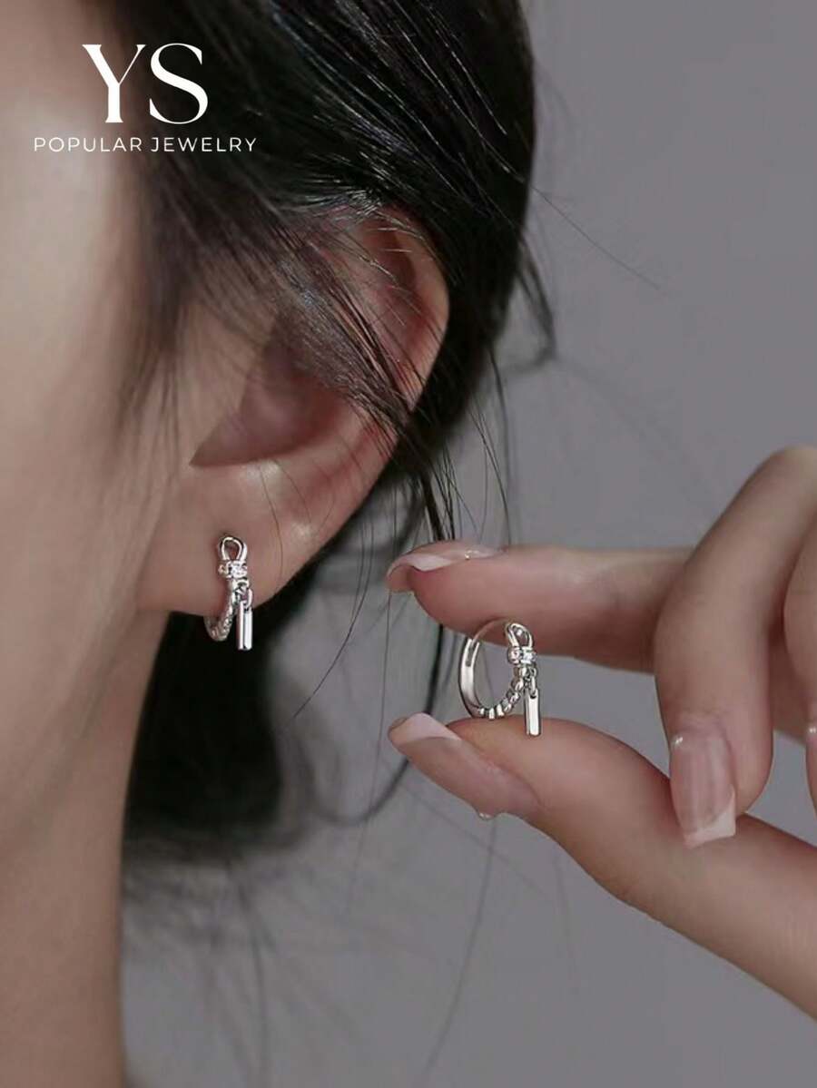 1 Pair Twisted Knot Women's Earrings, Unique Niche Design Ear Clips, Exquisite Copper Earrings, Suitable For Daily Commute, Date And Party