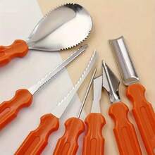 7pcs/12pcs Pumpkin Carving Set, Halloween Pumpkin Decoration Tools, Stainless Steel Sculpture For Halloween Decoration, Lantern, Halloween Gift - View 7