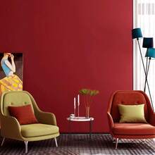 1 Roll Red Matte Textured Wallpaper, Vinyl Wall Decor, Indoor Background Wall, Cabinet, Dining Table, Wardrobe, Bookshelf Home Decor, Kitchen Decor, Room Decor, Wall Sticker - Solid Color - View 4