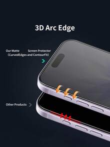 2片裝陶瓷磨砂隱私螢幕保護貼，相容 iPhone 16 Pro/17，防眩光隱私磨砂軟膜，無氣泡、觸感滑順，相容手機殼，防指紋，相容 iPhone 18/17/16/15/14/13/12/11 系列，必備手機配件與隱私保護 - 黑色 - 查看 8