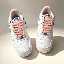 A BATHING APE Bape 休閒滑板鞋 配色拼接星星 Logo 亮面質感 中性款 白色粉色 - 白粉跟 - 查看 3