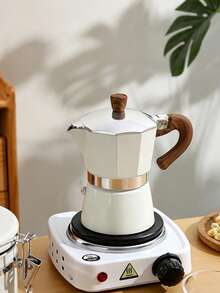 1pc (150ML) Moka Pot - Perfect For Home, Outdoor Adventure, Camping And More - Ideal Choice For Making Rich And Aromatic Coffee Daily. It's An Excellent Holiday Gift For Christmas, Halloween, Valentine's Day And Other Occasions. - Multiple Capacities - View 3