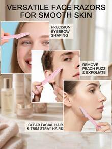 Women's Facial Razor Set - Unisex Facial Razor, Multi-Function And Precision Facial Shaver, With Precision Guard And Stainless Steel Blades, Skincare Tool For Smoother Skin, Suitable For Daily Use Or Travel, Travel Essential, Face Razor, Hair Removal - View 9